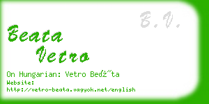 beata vetro business card